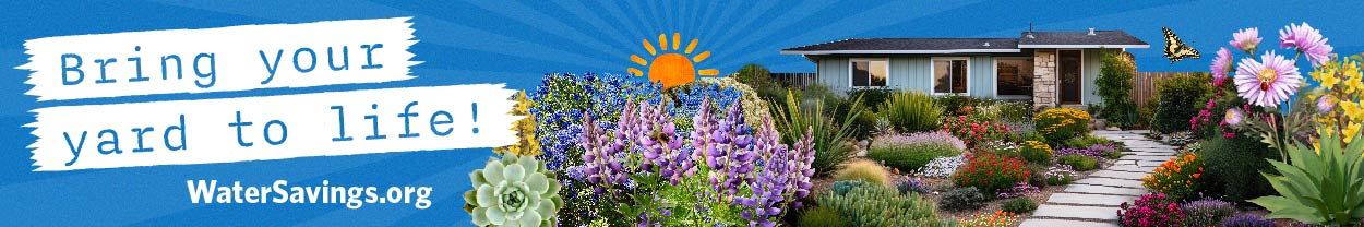 Digital banner with message about landscape rebate program